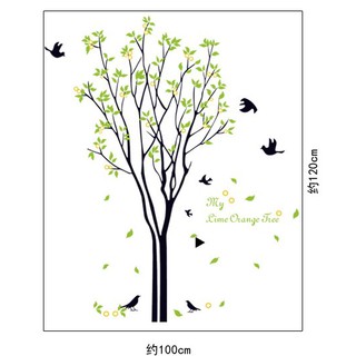 decal dán tường cây xanh trái