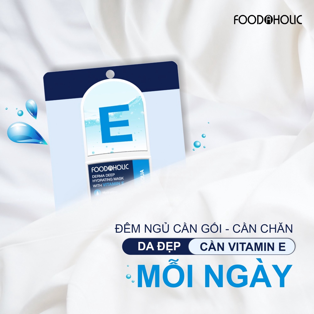 Mặt nạ Vitamin E cấp ẩm, căng bóng da Foodaholic Derma Deep Hydrating Mask With VITAMIN E 23g