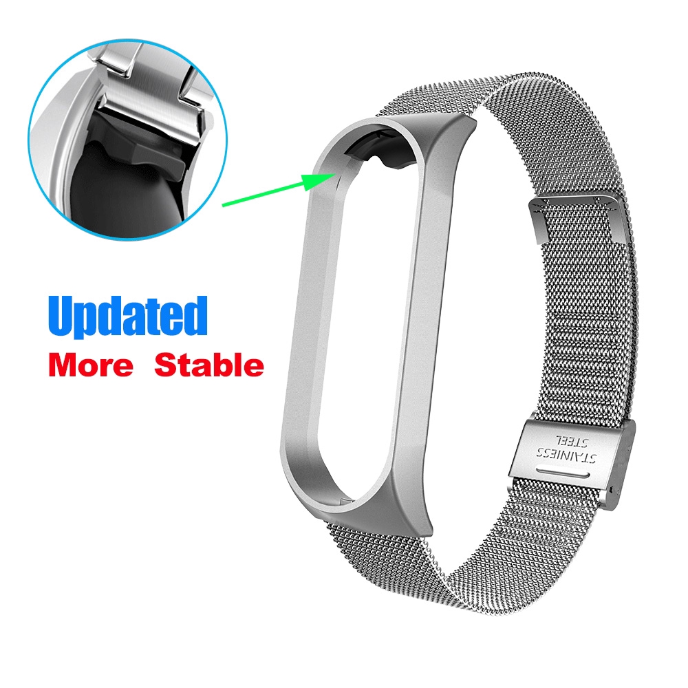Dây Đeo Thay Thế Chất Liệu Thép Không Gỉ Cho Xiaomi mi band 7 6 5 4 3 7 6 5 NFC