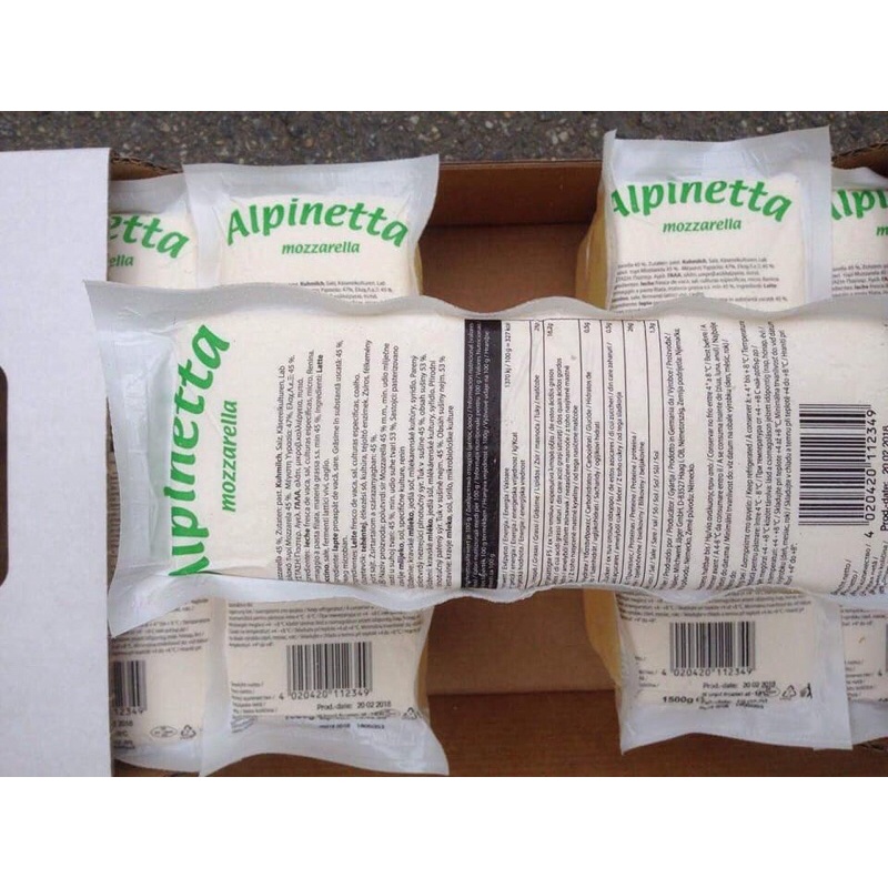 Phô Mai Mozzarella Cheese ALPINETTA Nguyên Khối 1.5KG