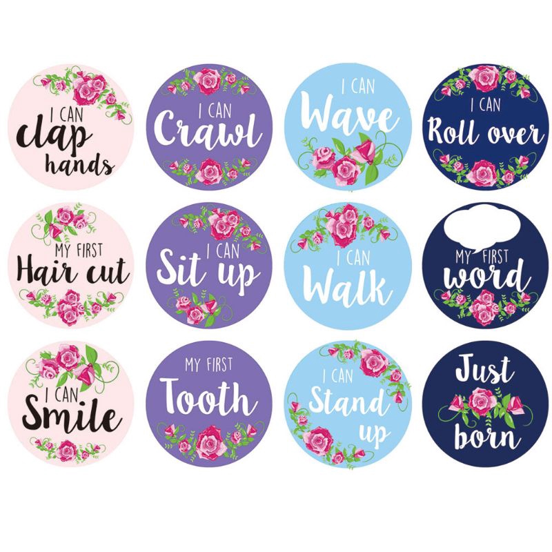 Bộ sticker đánh dấu tháng tuổi làm lưu niệm thủ công vui nhộn dành cho phụ nữ mang thai/trẻ em