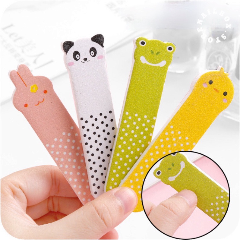 Thanh dũa móng tay mini 2 mặt hình thú dễ thương