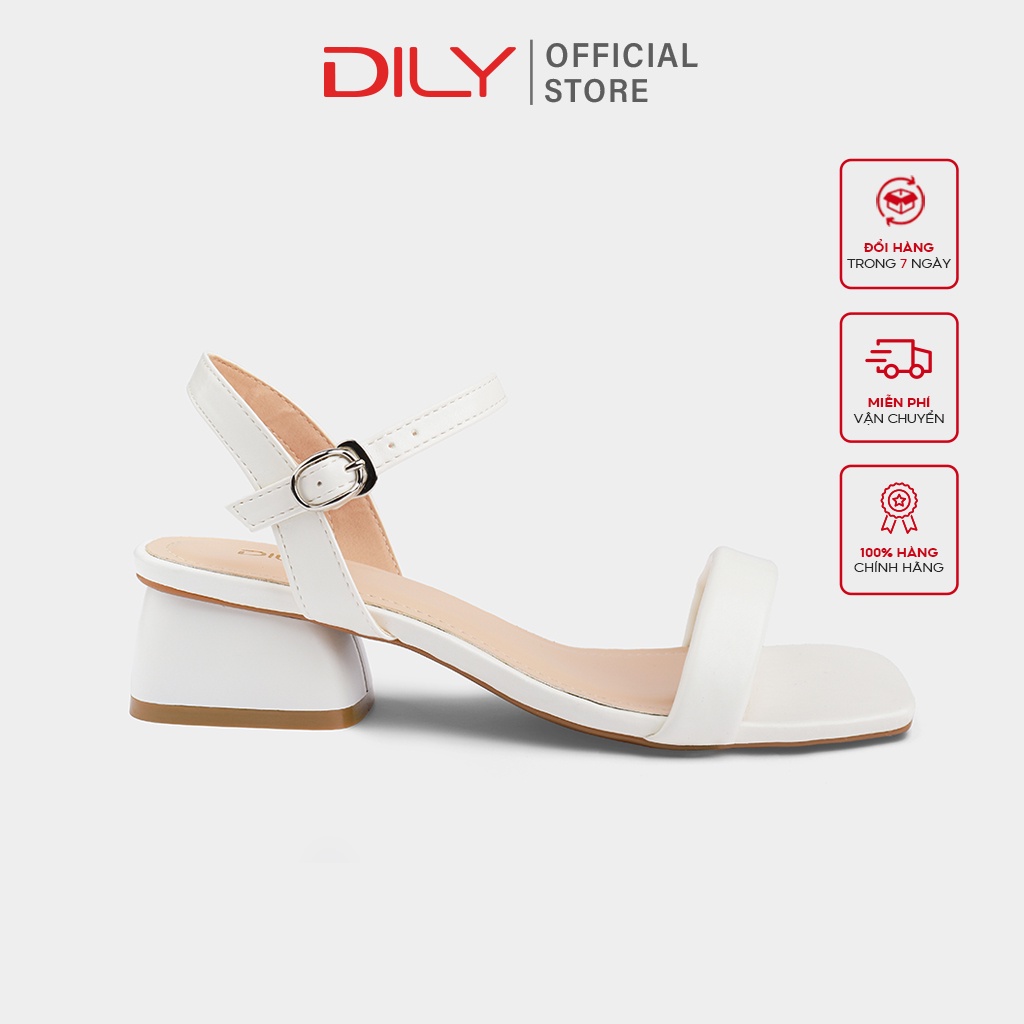 Giày Sandal Nữ 3cm Gót Vuông Mũi Vuông Êm Chân DILY_AA0328