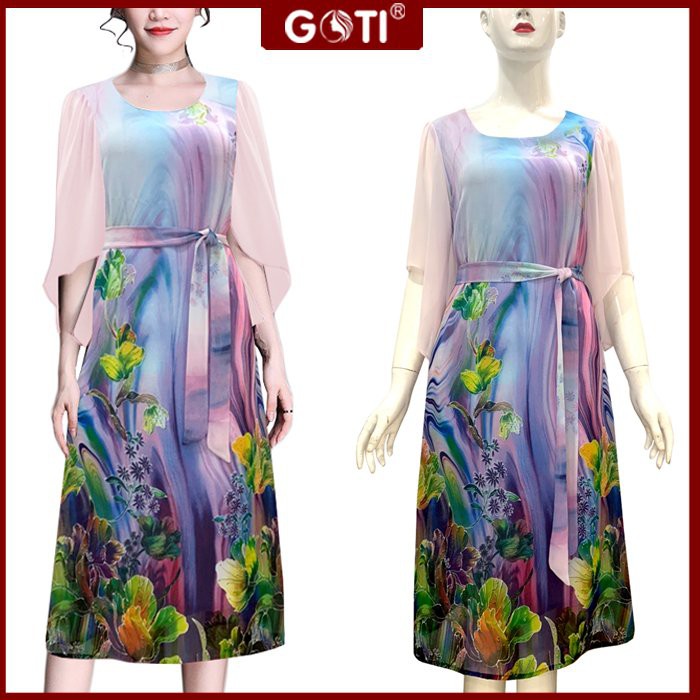 GOTI - THỜI TRANG U50-60, ĐẦM DỰ TIỆC TRUNG NIÊN DÁNG DÀI VOAN HOA - ĐẦM TRUNG NIÊN ĐẸP  3269 3205 3285 3265 3304 3327