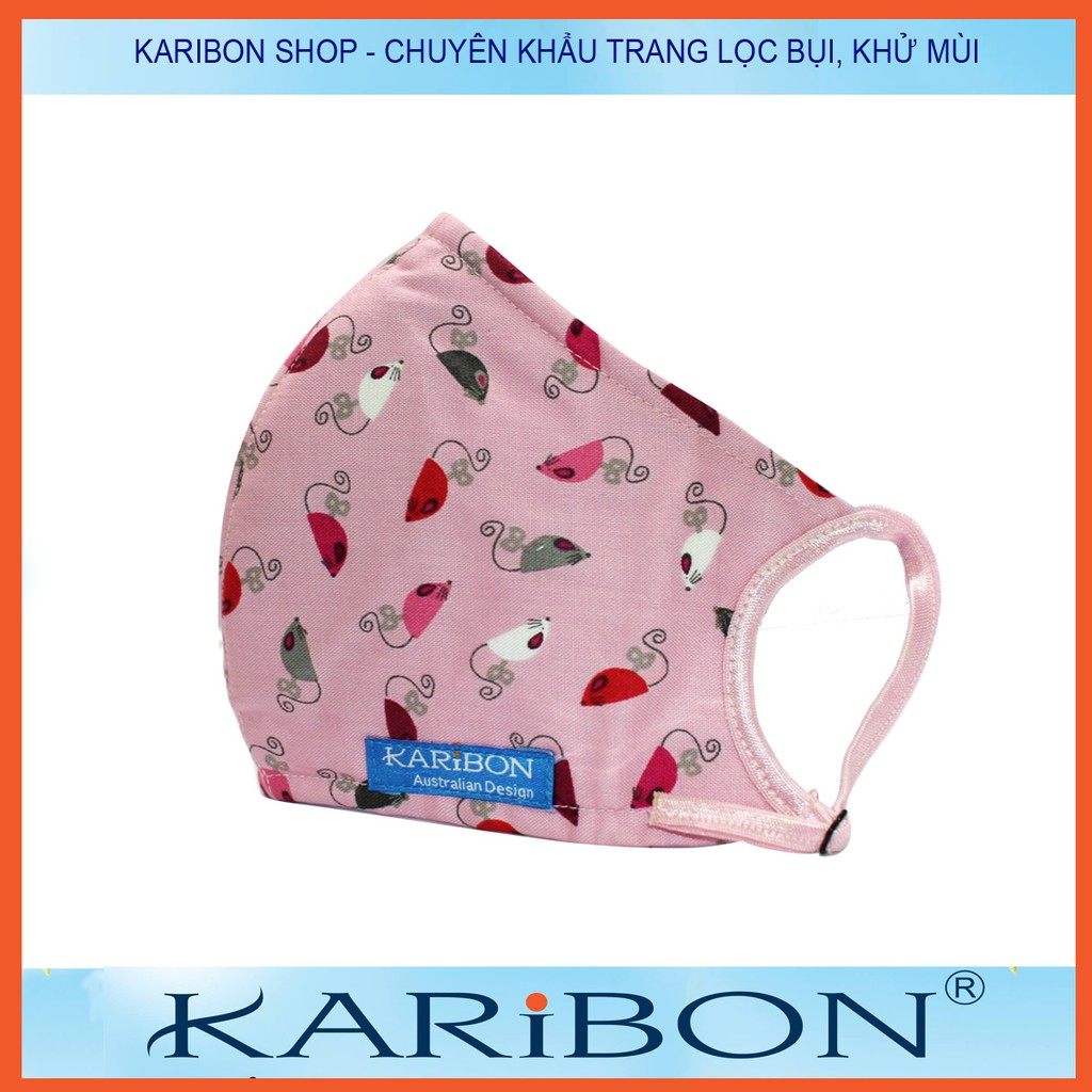 Khẩu trang Karibon cotton 8 lớp lọc size S / XS (cho trẻ em) | BigBuy360 - bigbuy360.vn