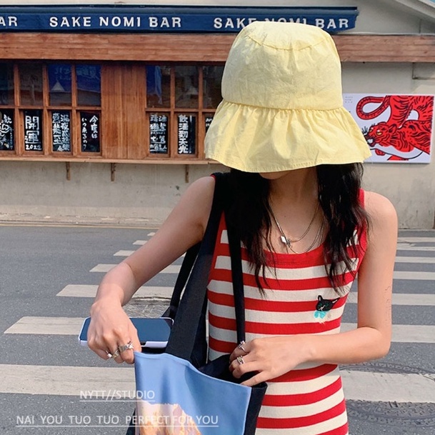 Nón Tai Bèo Vành Rộng Phong Cách Hàn Quốc Thời Trang Mùa Hè Cho Nữ