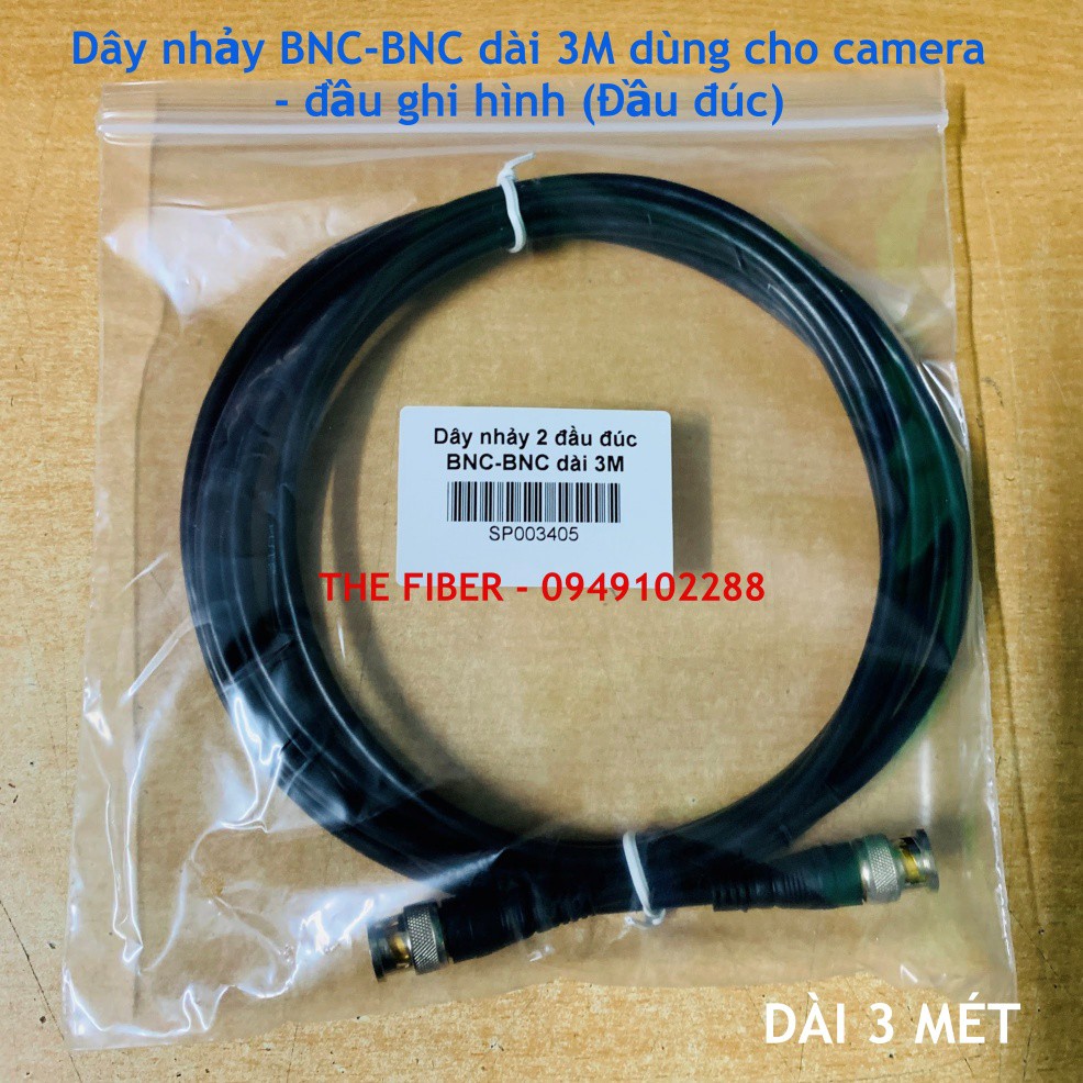 Dây nhảy BNC-BNC dài 3M/5M/10M dùng cho camera - đầu ghi hình (Đầu đúc)