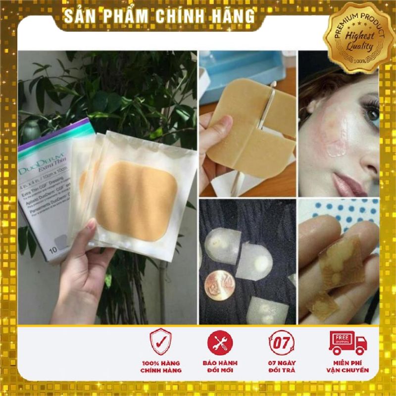 1HỘP/10 MIẾNG DÁN MỤN, VẾT THƯƠNG ĐA NĂNG DUODERM 5x20cm, 10*10 cm