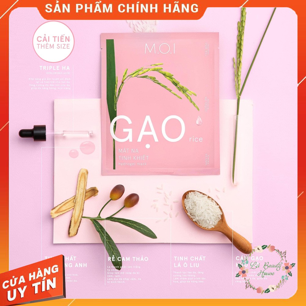 [RẺ VÔ ĐỊCH] Set 3 Miếng Mặt Nạ GẠO Tinh Khiết MOI Trắng Da Thải Độc Dưỡng Ẩm Hồ Ngọc Hà [CHUẨN CHÍNH HÃNG]