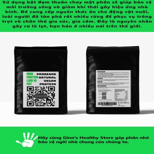 Vegan Protein Power Đạm Whey Thực Vật Hữu Cơ Organic-Bột Tăng Cơ Tập Gym/Tăng Cân/Giảm Mỡ  ProBeans-500g