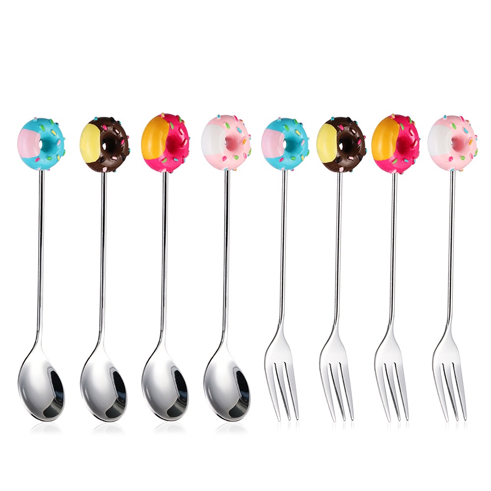 Set 1/ 4 muỗng hoặc nĩa cho cà phê/ trái cây chất lượng cao