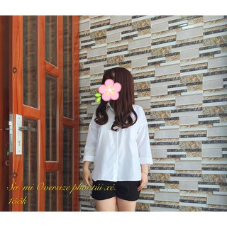 Sơ Mi Oversize trắng phối túi xẻ