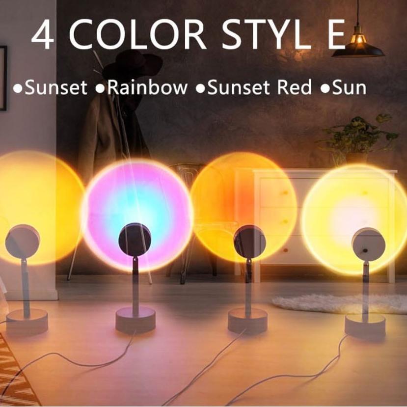 ✮➲ Đèn Ngủ Led Chiếu Hình Mặt Trời Lặn Màu Sắc Cầu Vồng Đẹp Mắt