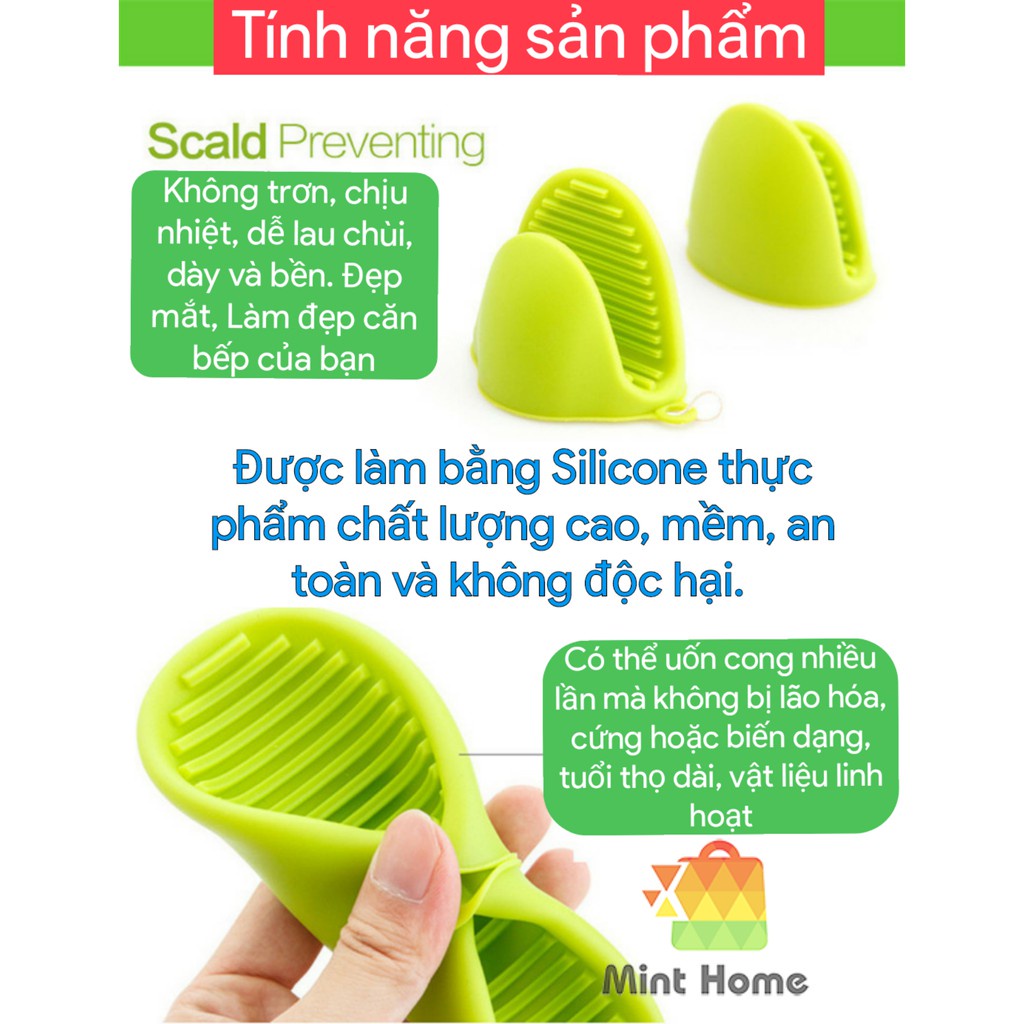 1 CẶP GĂNG TAY NHẤC NỒI CHỊU NHIỆT CỰC TỐT, NHẤC ĐỒ NÓNG CHỐNG PHỎNG BẰNG SILICON HÌNH MỎ VỊt