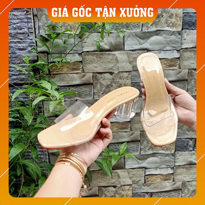 Giày cao gót trong suốt quai trong 5 phân hình thật [TUYỂN SỈ VÀ DROP]