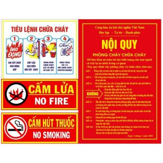 Bộ nội quy, tiêu lệnh  cấm lửa, cấm thuốc