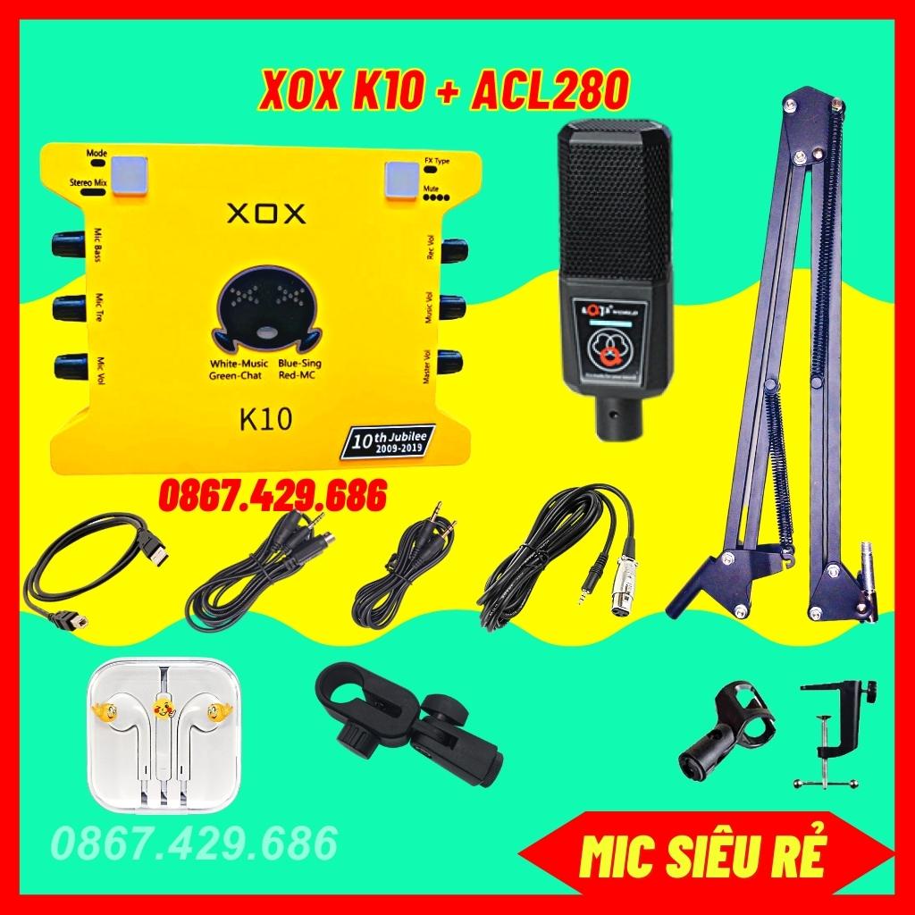 Trọn Bộ Sound Card K10 Micro ALC280. Âm Thanh Cực Hay, Livestream Cực Đỉnh Hỗ Trợ Lắp Đặt