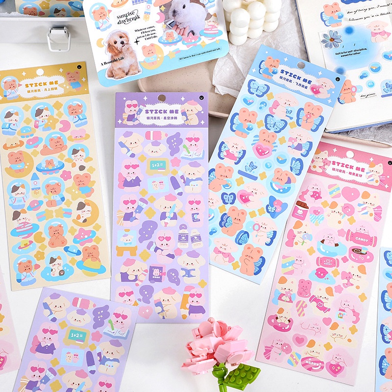 1 Tấm Hình Dán Động Vật Hoạt Hình Đáng Yêu