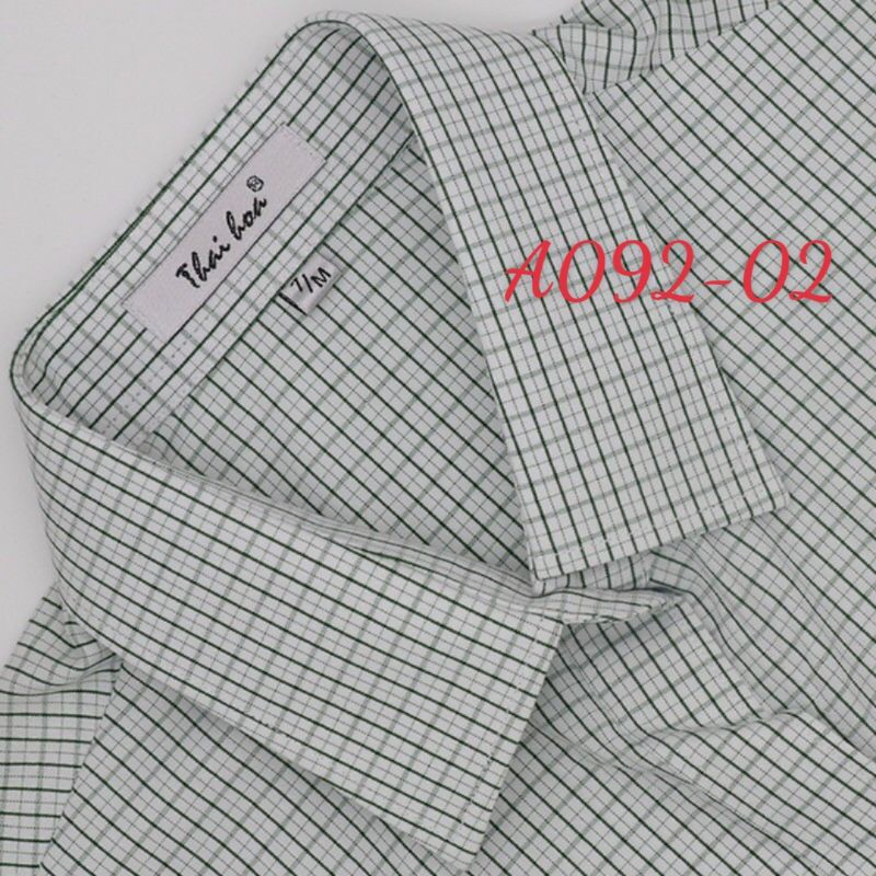 Áo Thái Hoà tay ngắn vải thoáng mát họa tiết caro trẻ trung A092