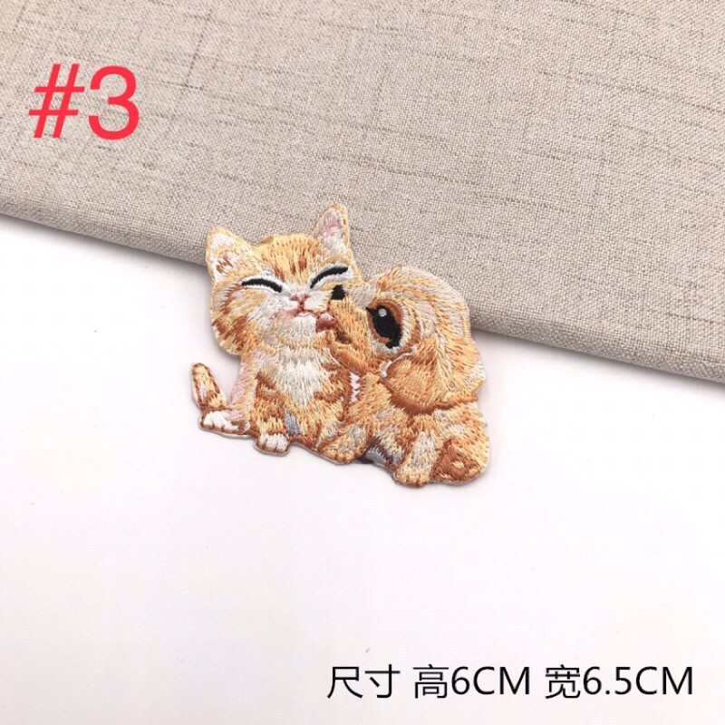 Size 5cm Miếng Patch Ủi, Sticker Ủi Thêu Mẫu Thú Cưng Trang Trí Quần Áo, Khẩu Trang, Giày Vải