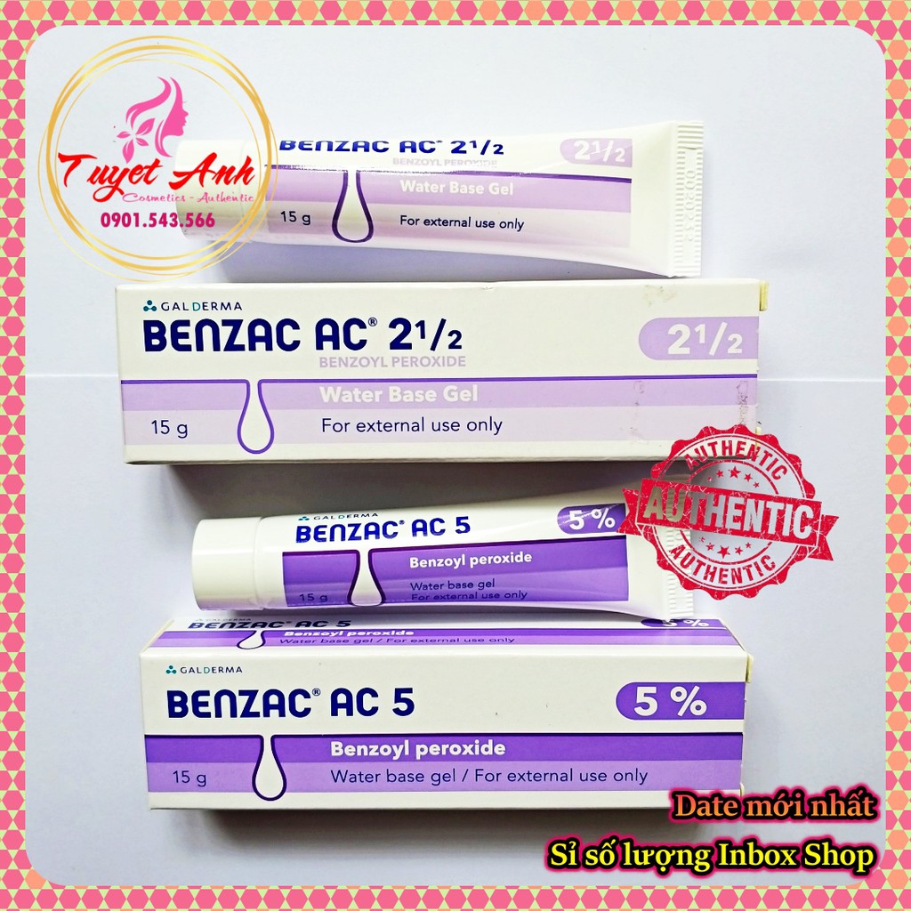  [Auth-Date mới] Benzac AC 2.5%, 5% - Kem hỗ trợ giảm mụn