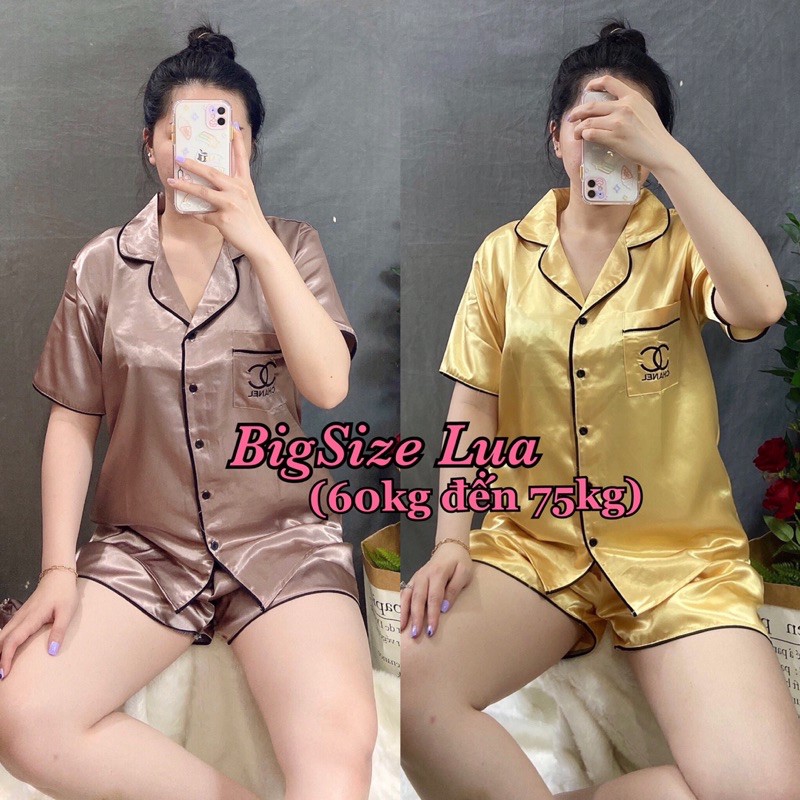 ( BigSize Lụa ) Đồ Bộ Pijama Lụa Thiêu BigSize Đùi .