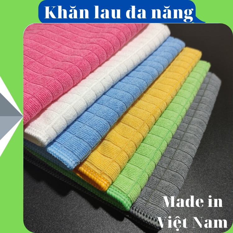 Khăn lau đa năng microfiber 35x40cm chuyên lau kính, lau nội thất, lau xe, bền và không rụng lông