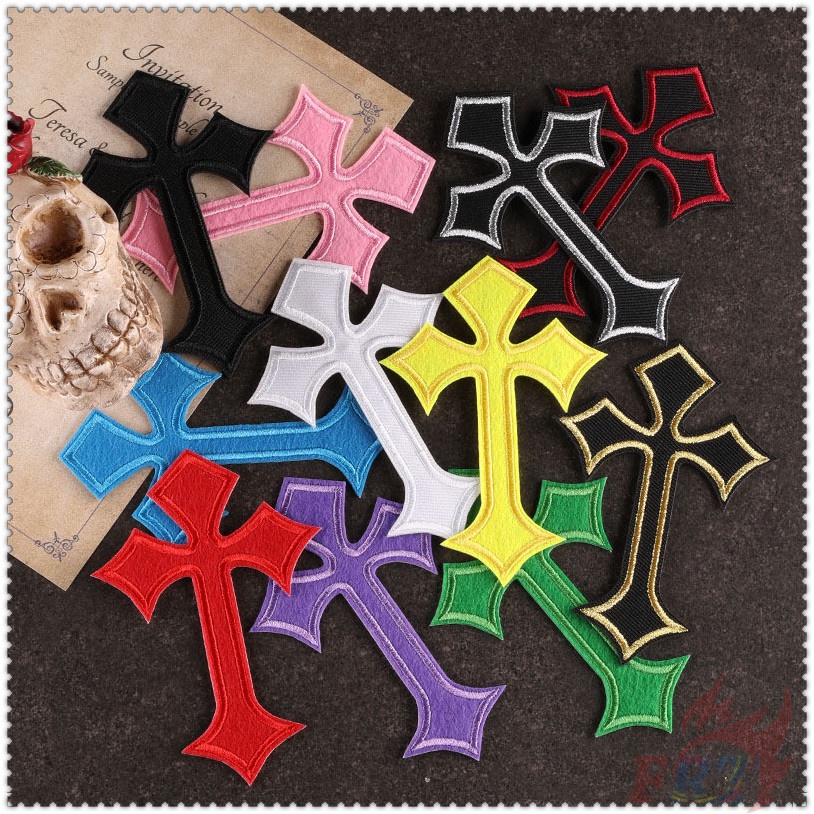 ❣️ Miếng Vá Sắt: Chữ Thập Nhiều Màu ❣️1 Miếng Dán Ủi Lên Quần Áo Hình Đôi Giày