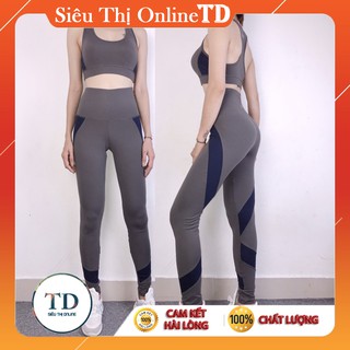 Bộ đồ tập gym yoga aerobic thể dục dưỡng sinh có mút -hàng hiệu cao cấp - giá rẻ - Quần dài áo croptop đẹp dành cho nữ