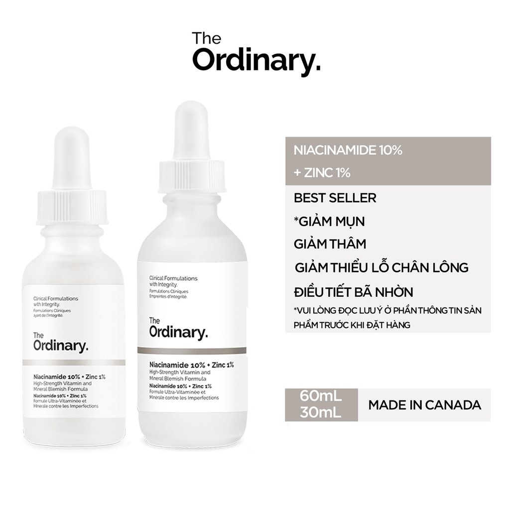 Serum The Ordinary BÁN CHẠY NHẤT  - Zinc 1%, B5, Caffeine, AHA, Alpha, Glucoside HÀNG CHÍNH HÃNG 2021