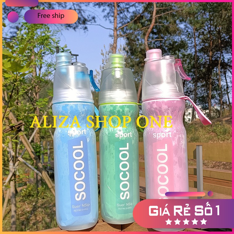 Bình Nước Phun Sương Giữ Đá Lạnh 2in1 SOCOOL -ALZS | BigBuy360 - bigbuy360.vn