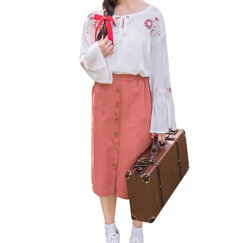 Chân Váy Chữ A Lưng Cao Màu Trơn Thời Trang | BigBuy360 - bigbuy360.vn