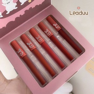 Sét 5 son kem Thỏ LEADUU mềm mướt môi