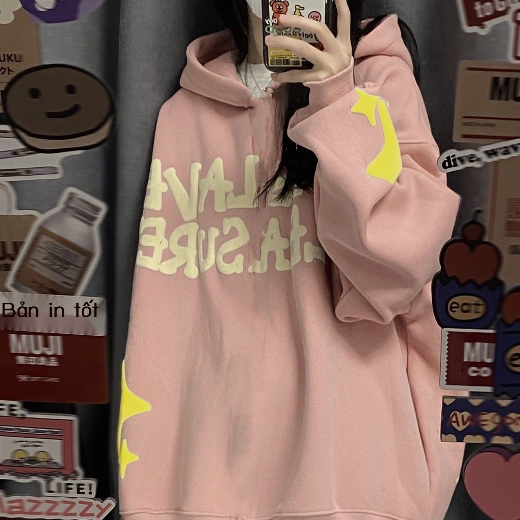 Áo Khoác Hoodie Tay Dài Dáng Rộng Bằng Vải Cotton Thời Trang Mùa Thu Mới Cho Nữ