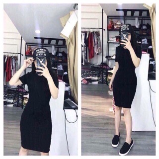 Váy body cổ tròn + cổ tim