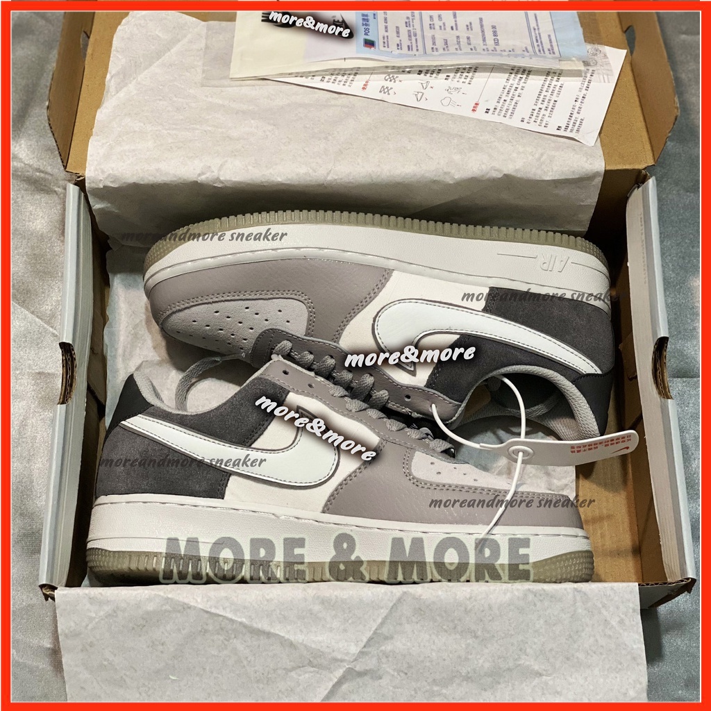 [More&More] Giày thể thao AF1 nam nữ custom Đen Xám chất lượng cao cấp MS8852
