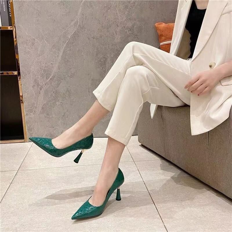 ld Giày Cao Gót 8p Da Rắn Mềm Fullbox cao Cấp