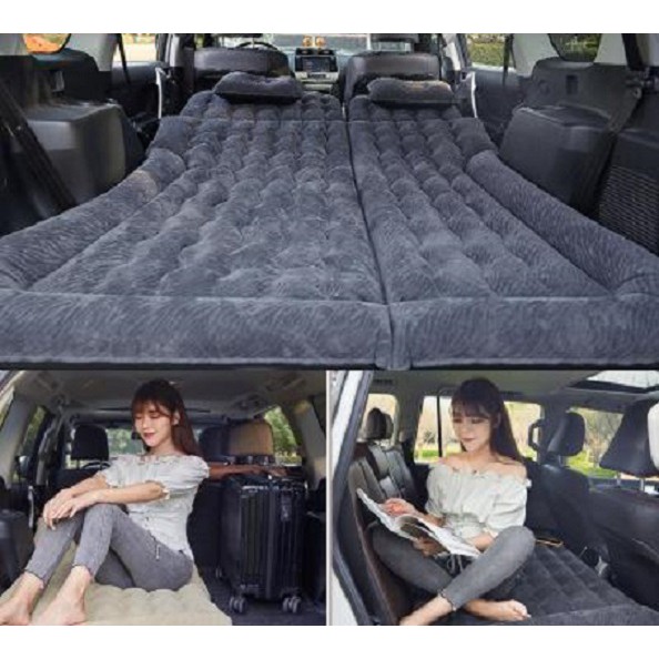 Đệm hơi ô tô xe 7 chỗ SUV 3 hàng ghế kích thước 174x118cm kèm bơm và 2 gối 3 màu thời trang 6 buồng khí thông minh