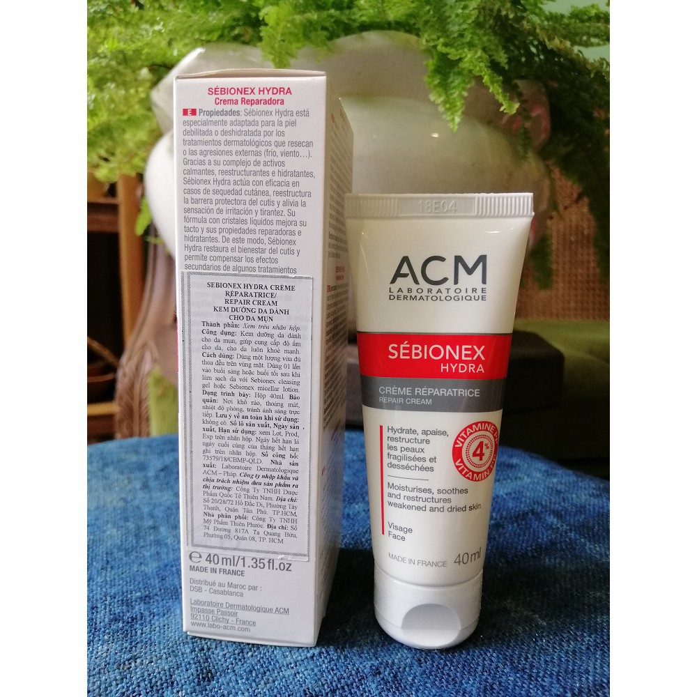 []TEM CHÍNH HÃNG] Kem dưỡng dành cho da mụn ACM Sebionex Hydra Repair Cream 40ml