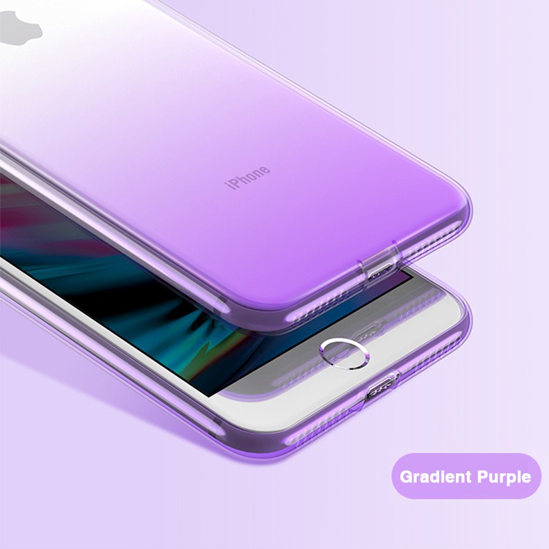 Ốp lưng TPU siêu mỏng màu gradient cho điện thoại iPhone 12 11 Pro XS Max 6 7 8 Plus SE 2020 12 Mini | BigBuy360 - bigbuy360.vn