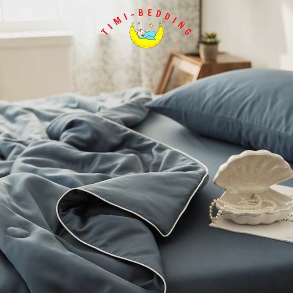 Bộ chăn ga gối tencel nhập khẩu cao cấp set 4 món chăn trần – chăn hè tencel - Timibedding