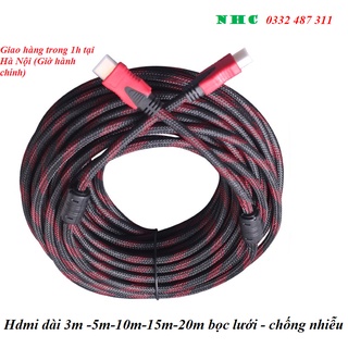 Dây Hdmi dài 3m, 5m, 10m, 15m, 20m bọc lưới - chống nhiễu