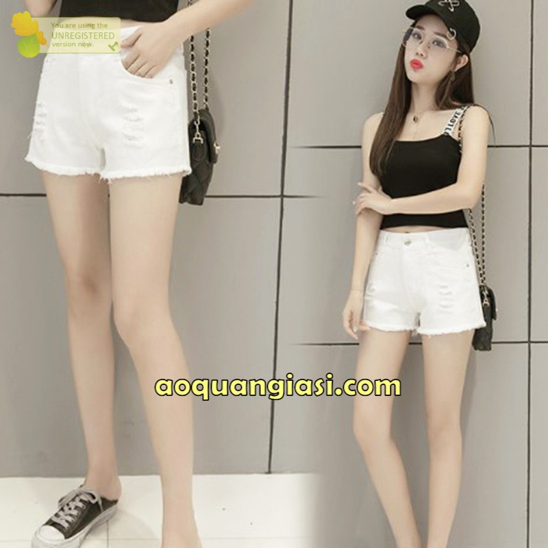 Quần short kaki lai rách MT190