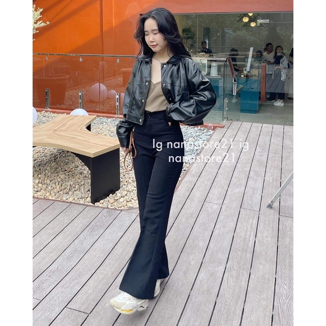 Áo khoác da dáng ngắn Nana21 Nanastore21