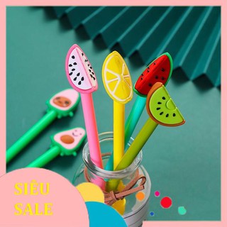 [FREESHIP TỪ 100K] Bút gel nước gắn hình hoa quả chanh - kiwi - bơ dễ thương
