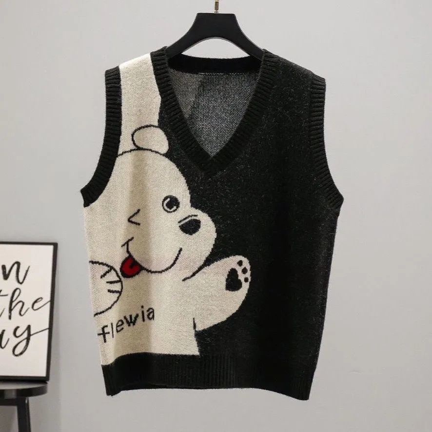 Áo Sweater Không Tay Màu Sắc Thời Trang Xuân Thu Phong Cách Hàn Quốc Cho Nữ
