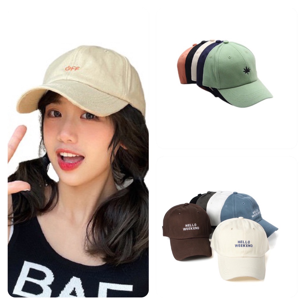 [Mã FAMARAL2 giảm 10K đơn 50K] Mũ lưỡi trai thêu chữ đơn giản nón kết phong cách hip hop thời trang Hàn Quốc
