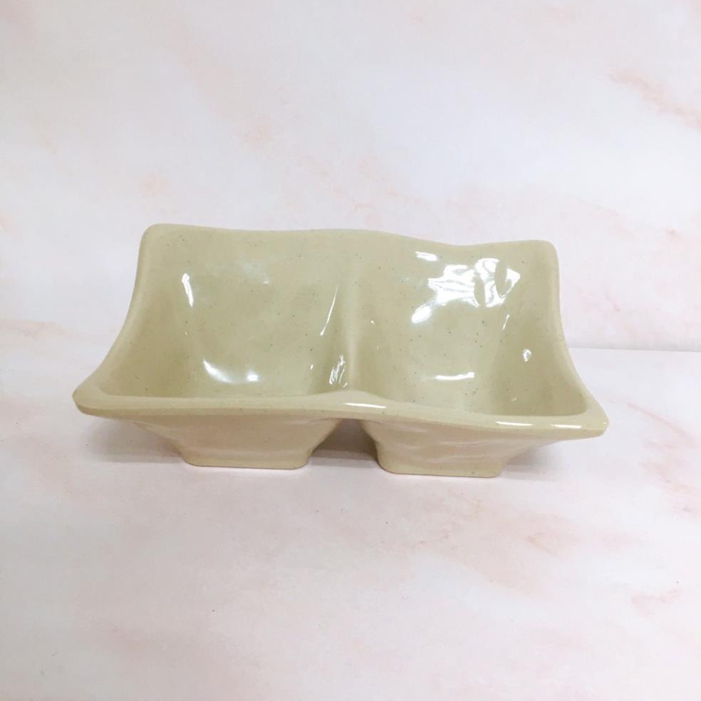 (HÀNG ĐẸP) Đĩa Chấm Nhựa Phíp 100% Melamine Nâu Đá - Stone