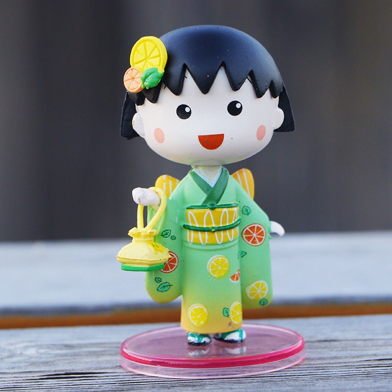 Búp Bê Anime Maruko Mặc Kimono Dễ Thương Để Bàn Trang Trí