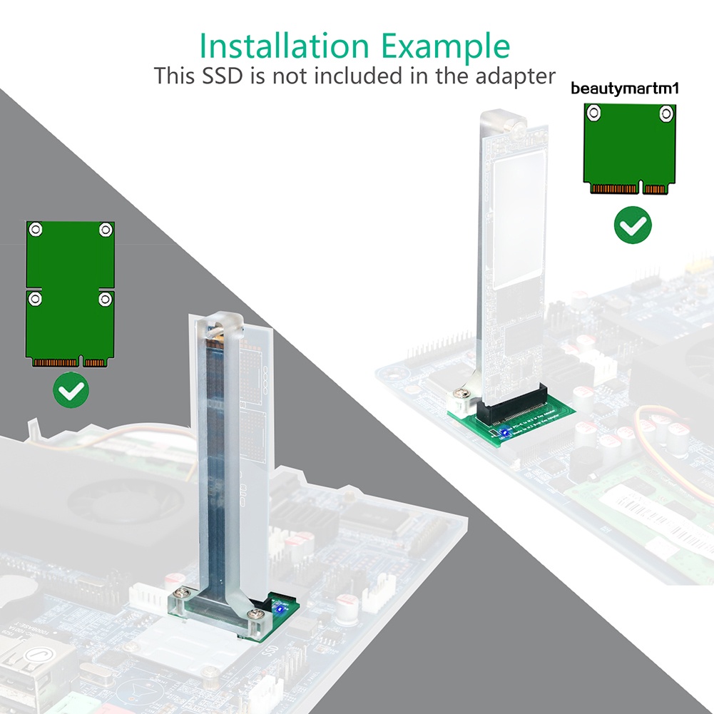Thẻ Chuyển Đổi Pci-E Sang Nvme M.2 Ssd Msata Sang M.2 Key B + M | BigBuy360 - bigbuy360.vn